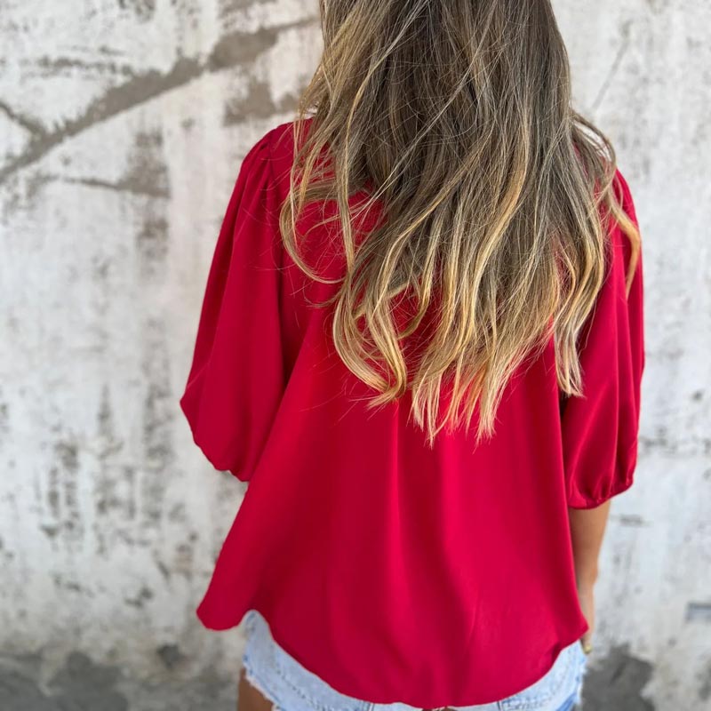 Coastal Lace Embroidered Lightweight Blouse