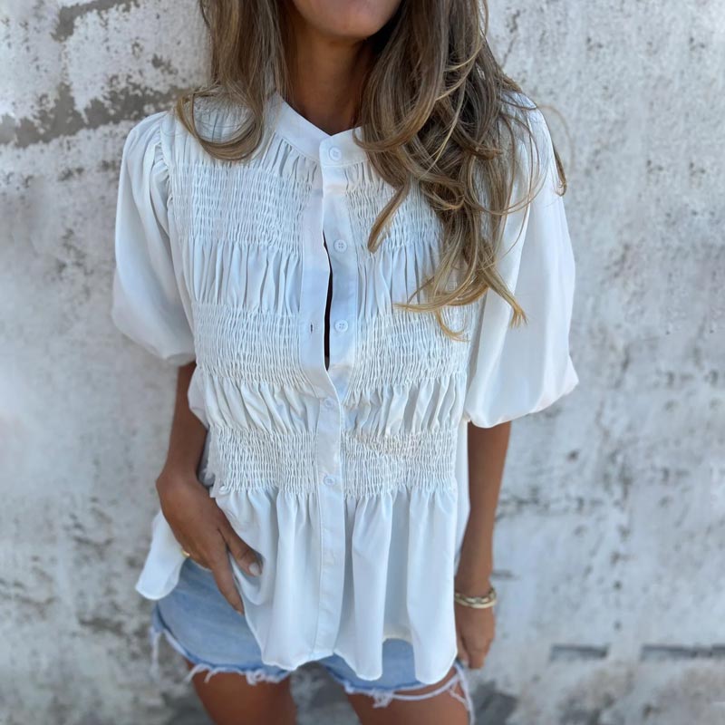Coastal Lace Embroidered Lightweight Blouse