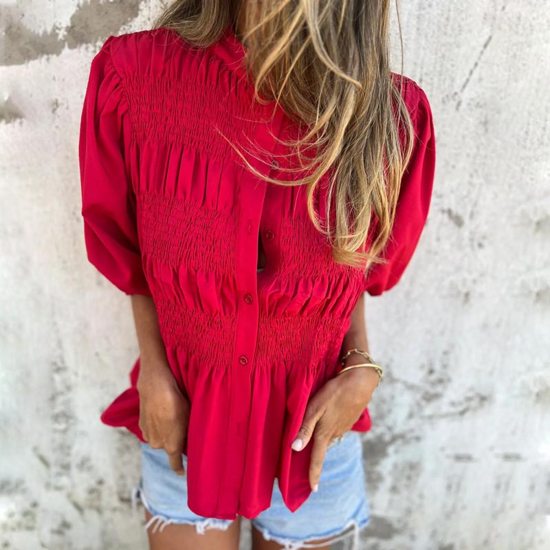 Coastal Lace Embroidered Lightweight Blouse