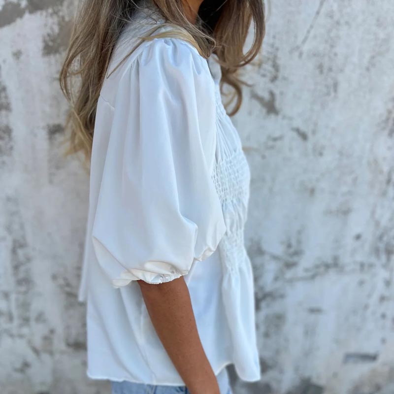 Coastal Lace Embroidered Lightweight Blouse