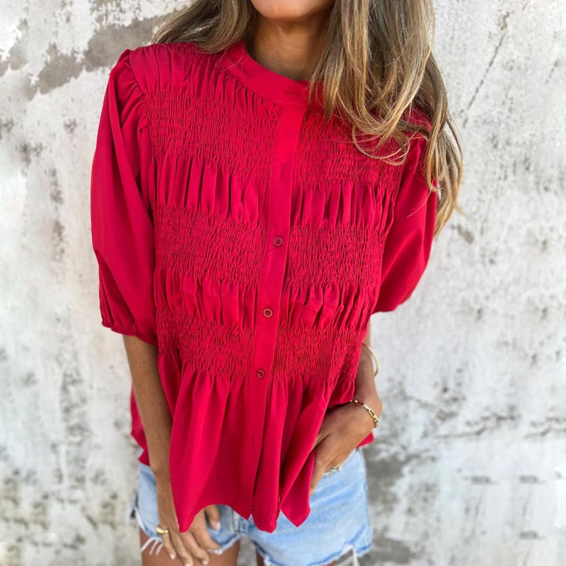 Coastal Lace Embroidered Lightweight Blouse