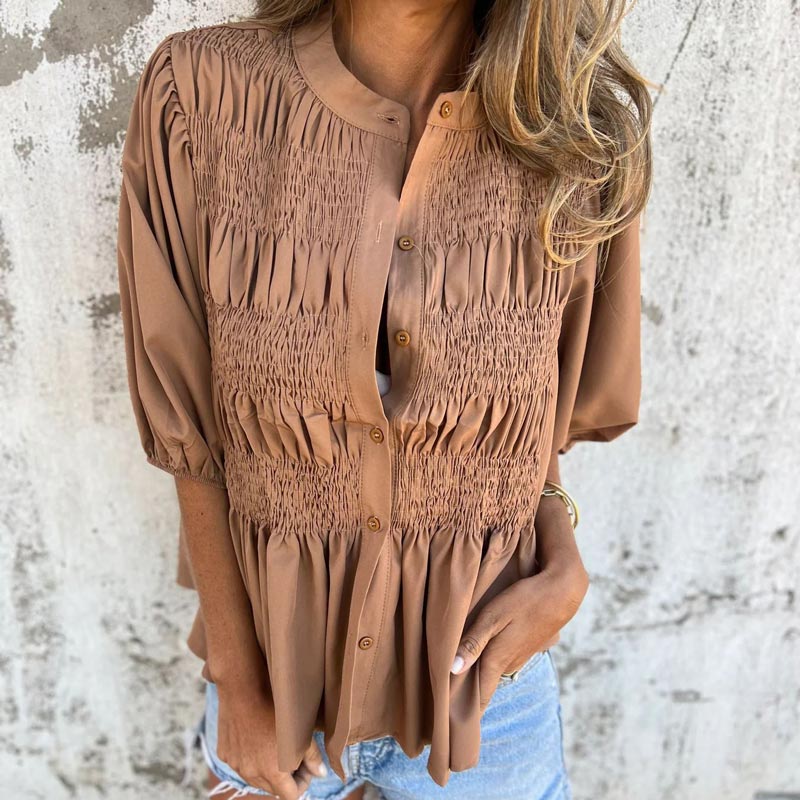 Coastal Lace Embroidered Lightweight Blouse