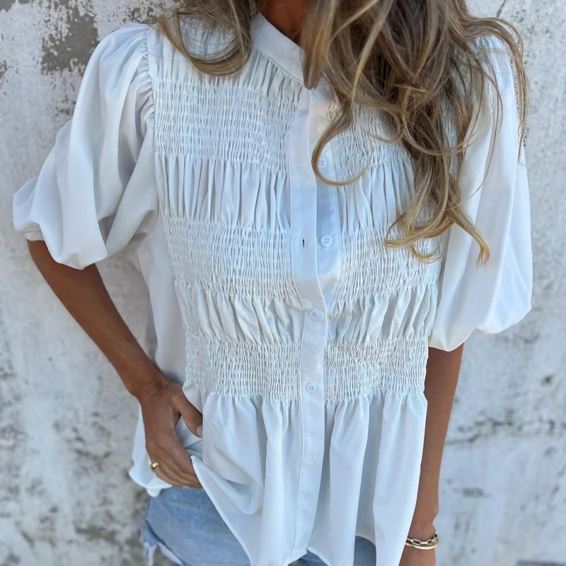 Coastal Lace Embroidered Lightweight Blouse